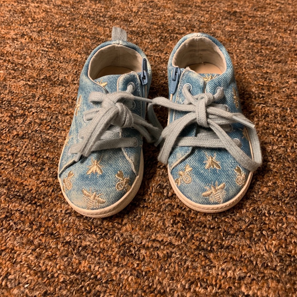 Zara Kids Faded Blue Denim Sneakers